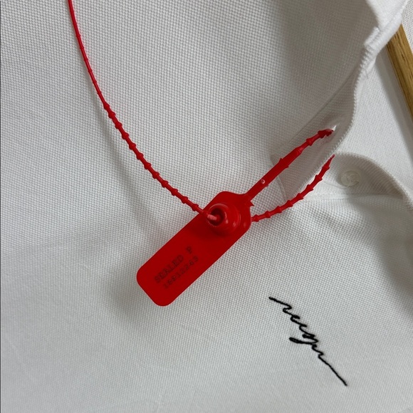 MSGM Piquet Cotton Flared Polo Dress White with Embroidered Logo NWT Kids 14 - Picture 3 of 9